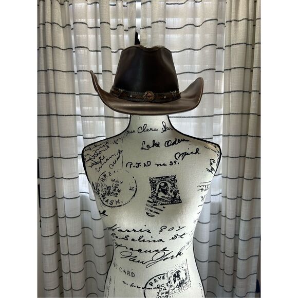 Bullhide Leather Cowboy Hat Size Medium - Picture 7 of 8